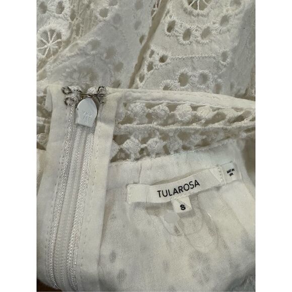 Tularosa Revolve Milk white eyelet lace cutout back Brynn romper sz Small - Picture 6 of 12